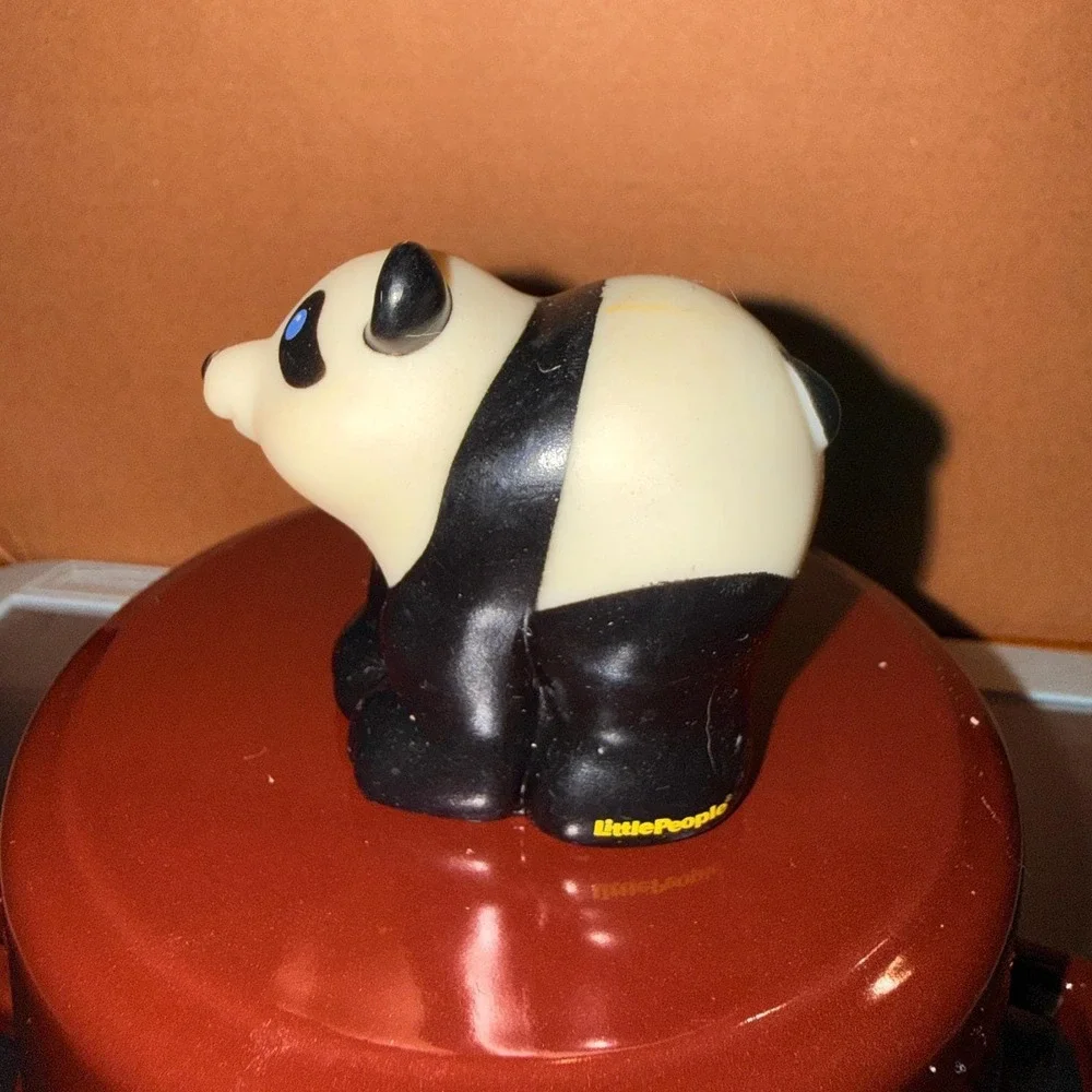 Fisher Price Little People Panda Bear Kids OS Black White Good 2002 Mattel Toy
